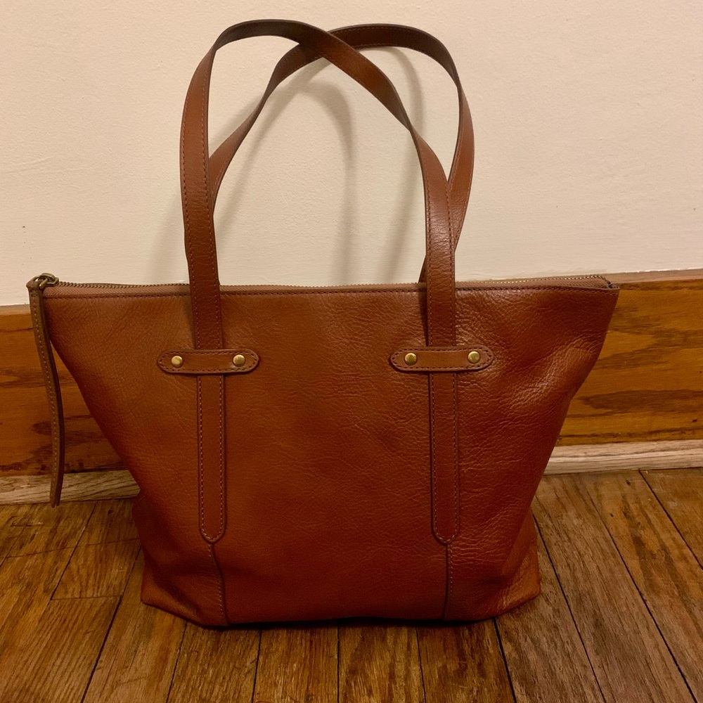 Fossil Leather Tote Bag